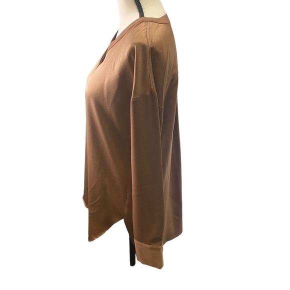 Lysse Blouse Sz XS Copper Brown V-neck Pullover - Picture 2 of 14